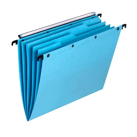 Elba Ultimate AZO Lot de 5 Dossiers Suspendus avec intercalaires intégrés fond V A4 kraft Bleu