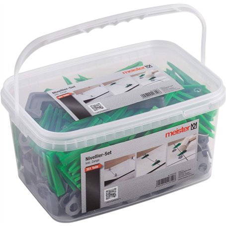 Meister 4423100 Système de nivellement pour carrelage de 7-15 mm d'épaisseur 351 pièces : clips