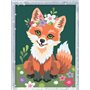Ravensburger CreArt Série D Classic : renard avec fleurs, kit de peinture par numéros, contient une planche pré-imprimée, un pin