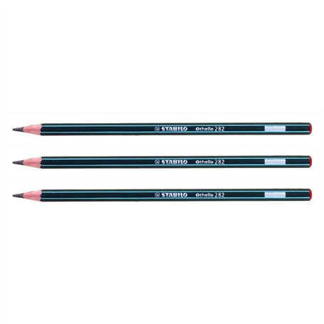 STABILO Lot de 3 Crayons papier Graphite Othello Héxagonal 3B