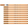STABILO Stylo feutre pointe fine point 88 - Lot x 10 stylos feutre - Marron Clair (88/89)