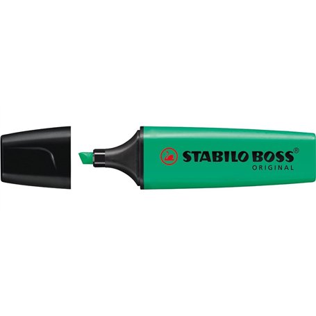 STABILO Lot de 3 Surligneurs BOSS ORIGINAL Rechargeable Pte Biseautée 2-5 mm Turquoise