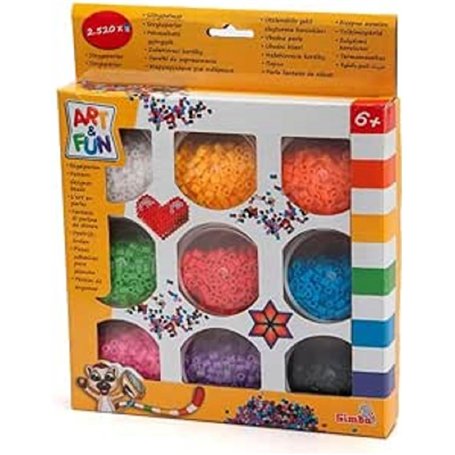 Art und Fun Lot de 9 perles à repasser (280 perles chacune) - Rouge