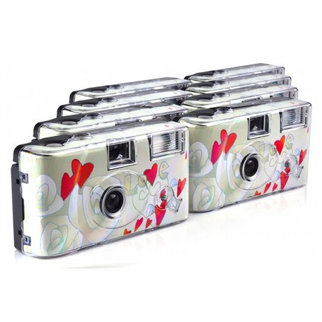 TopShot Flying Hearts Lot de 8 appareils Photo jetables pour 27 Photos avec Flash