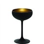Stölzle Lausitz Coupes à Champagne Elements 6x230 ml – Verres Élégants en Cristal Noir/Or – Idéal pour Champagne, Prosecco & Coc