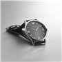 Emporio Armani Montre pour homme, mouvement date à trois aiguilles, boîtier en acier inoxydable argenté de 43 mm avec bracelet e