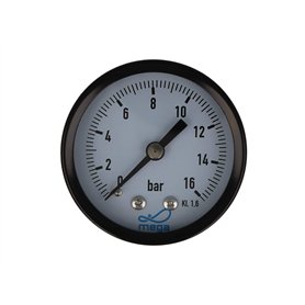 Mega manomètre de pression 0-16 bar - Raccord 1/4" vers l'arrière - Diamètre axial : 50 mm