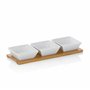 Kela 12261 Set Apéritif 3 Coupelles Carrées en Porcelaine