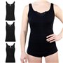 SES Lot de 3 maillots de corps pour femme avec dentelle 100 % coton