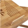Relaxdays 10022219 Table d’Ordinateur Portable pour Lit Hauteur Réglable, Plateau en Bambou avec Tiroir, 30x69x35cm, Nature, HLP