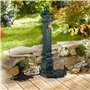 relaxdays Fontaines sur Pied angulaireen Style antiquecolonnes Eau et Bassin, Vert foncé