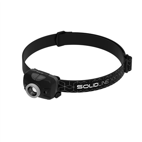 Solidline SH3 Lampe frontale LED ultra lumineuse pour le sport et la course à pied 350 lumens Portée d'éclairage 190 m Rechargea