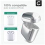Subtel - Étui Rigide de Protection en TPU Couleur Argent, Chrome. Coque de Protection de Type boitier de Rangement pour AirPods 