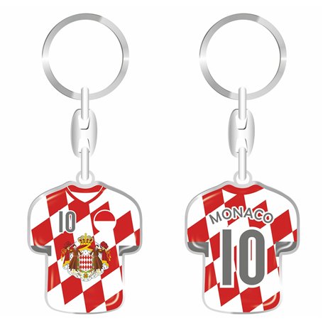 daged Porte-clés Monaco - En forme de maillot - Revêtement en résine - Effet 3D + autocollant - Fonctionnalité pratique