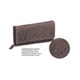 LEAS Portefeuille pour femme, cuir véritable, marron foncé - Vintage-Collection
