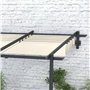 Outsunny Tonnelle d'environ 3 x 3 m - Pergola Coupe-Vent - Toit de terrasse - Montage Mural - Toit réglable - pour Jardin, terra