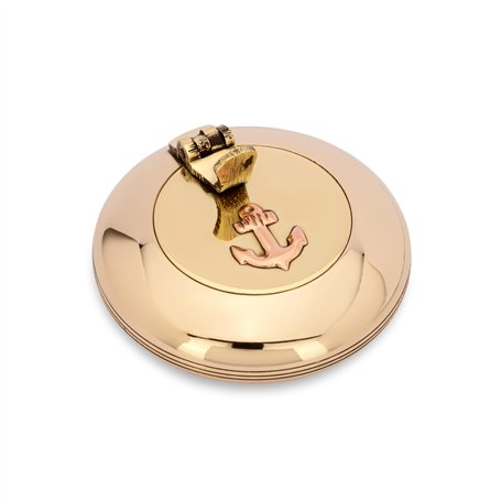 NKlaus Cendrier à clapet 6cm lisse laiton Cendrier de poche Cendrier de voyage Maritim 14630