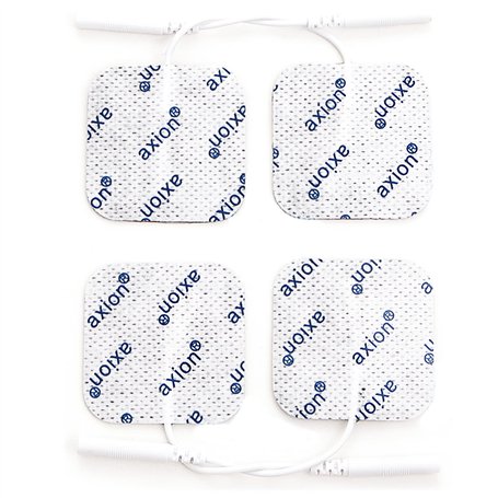 4 électrodes carrées 4x4 cm axion | Electrostimulateurs TENS EMS avec connexion filaire de 2 mm | Patchs adhésifs
