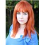Prettyland Perruque Mi-Longue Moyen 45cm Cuivre Roux Lisse Frange Raide Déradé Costume Manga Cosplay Wig C1297