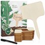 Pancarte en bois pour l'étiquetage des plantes: box de 60 étiquettes en bois avec stylo - Ardoise en bois pour jardin