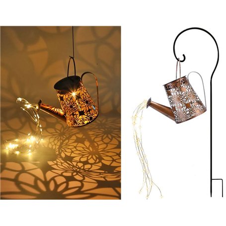 Arrosoir solaire à LED - Lanterne solaire blanc chaud avec batterie - Lampe de jardin - Lanterne solaire