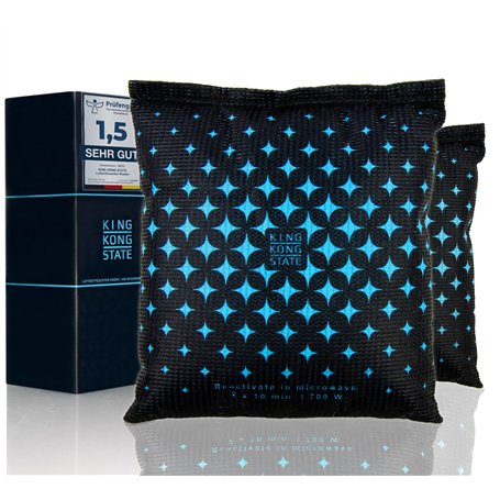 King Kong State Déshumidificateurs pour voitures – 2 x 500 g – Coussin déshumidificateur pour vitres de voiture – Avec rembourra