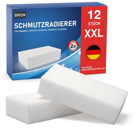 Brox® Éponge Magique – 12x XXL Magic Eraser | Éponge Nettoyante pour Murs