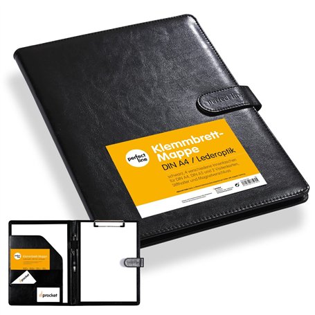 perfect line pochette porte-bloc A4 en cuir synthétique