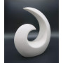 Sculpture élégante en céramique - décoration Moderne en Blanc à crème - Spirale décorative de 20 cm de Haut - Convient également