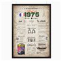 Retour en 1975 Affiche d'anniversaire | Cadeau 50e anniversaire |Décoration 50e anniversaire | Cadeau anniversaire | 50e anniver