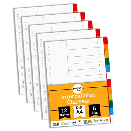 perfect line plastique Intercalaires classeur DIN-A4