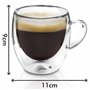 Zobel Lot de 2 tasses à cappuccino - 200 ml - Double paroi avec anse - Tasses à café et verres à thé - Dessous de verre en feutr