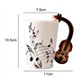 Dropfree Nouveaute Violon poignee en ceramique Tasse Libre Cafe Lait The Tasse personnalite mug Instrument de Musique Cadeau Tas