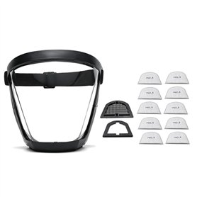 Dropfree Masque de Protection de Travail Masque de Protection Intégral Transparent Protecteur Anti-Poussière avec 10 Filtres Noi