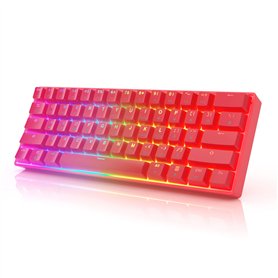 HK Gaming GK61 Clavier mécanique de Jeu | 61 RGB Rainbow LED | Capuchons ABS doublehot | Commutateurs optiques Bleus Hotswap gat