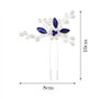ECSiNG Pince à Cheveux Fleur Strass Bleu Épingles à Cheveux Cristal Perle Postiche Accessoires Décoratifs pour Femmes Dame Fille
