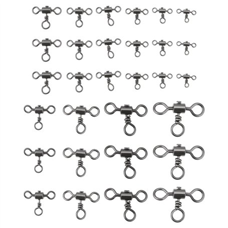 Briny River Lot de 50 émerillons de Pêche à 3 Voies 1# 2# 3# 4# 5# 6# 1/0# 2/0# 3/0# 4/0# Connecteurs de Ligne de Pêche