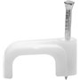 Bulk Hardware BH02195 Paquet de 100 Pinces de câble plat terre double 6 mm Blanc