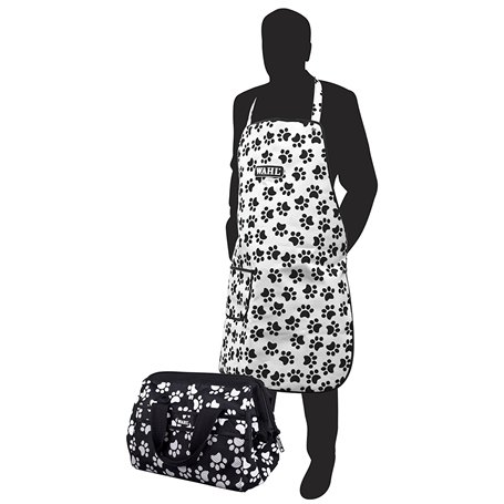 Wahl Ensemble Sac et Tablier de toilettage Motif Empreintes de Pattes