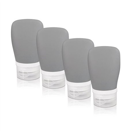 LELE LIFE Lot de 4 flacons de voyage portables en silicone
