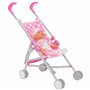 Dolly Tots Poussette Simple et Poupée | Pliable Avec Parapluie | Comprend Une Poupée Assortie