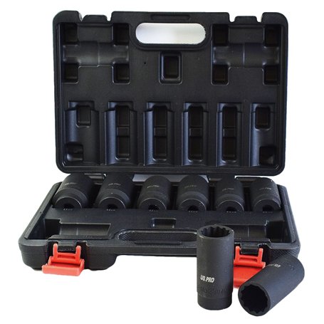 Ergot d'entraînement 1/2" écrou de roue avant impact sockets dimensions métriques de 29mm - 39mm 8pc