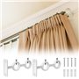 Cozlly Supports de Tringle à Rideaux, Lot de 2 Double Supports pour Tringle à Rideaux, Support Tringle Penderie, pour La Maison,