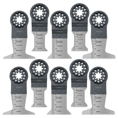 10 x SabreCut SCFNK10 Mix Bimetal (BIM) Lames multi-outils longue durée compatible avec Bosch Fein Starlock/Starlock Plus et Sta