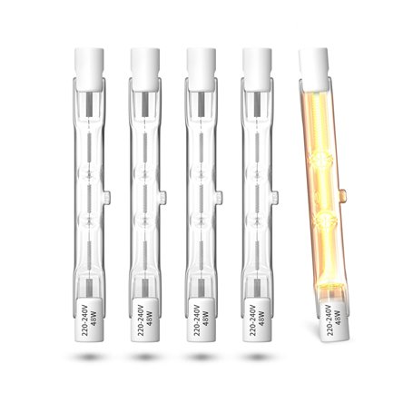 TobeBright Ampoules Halogènes R7s 48W 78mm Blanc Chaud 2700K Gradable 750lm J78 Projecteur Halogène Linéaire Projecteur à Double