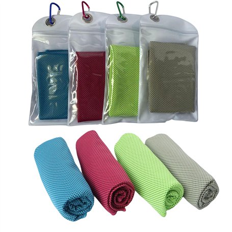 VLFit Lot de 4 Serviettes glacées en Microfibre à séchage Rapide