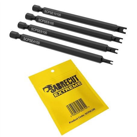 4 x SabreCut SCPSE100 Spanner Snake Eye Pigs Nez Security Embouts de tournevis Tailles : 4 6 8 10 x 100 mm (longueur)