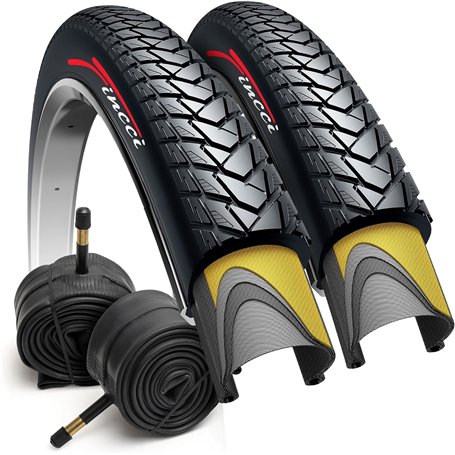 Fincci Paire de pneus pliables 700 x 35c 37-622 60 TPI avec protection en nylon et valve Presta 48 mm pour vélo