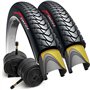 Fincci Paire de pneus pliables 700 x 35c 37-622 60 TPI avec protection en nylon et valve Presta 48 mm pour vélo