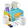 THE TWIDDLERS 4 Mugs Porcelaine à Peindre & Décorer avec 7 Feutres - Loisirs Créatifs pour Enfants